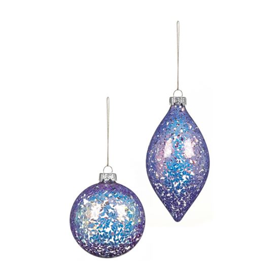 Premier-Blue-Iridescent-Glass-Bauble-With--Sequins