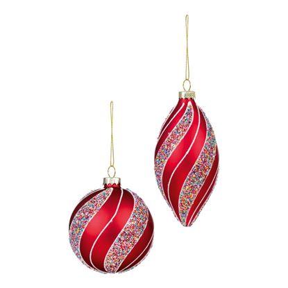 Premier-Matt-Red-Glass-Bauble-With-Sequin-Swirl