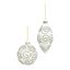 Premier-Matt-White-Glass-Bauble-With-Green--Red-Glitter