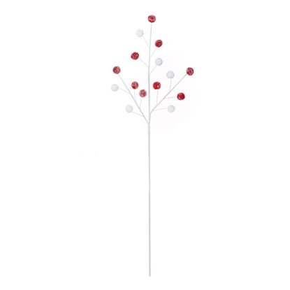 Premier-Red-White-Frosted-Pom-Pom-Stem