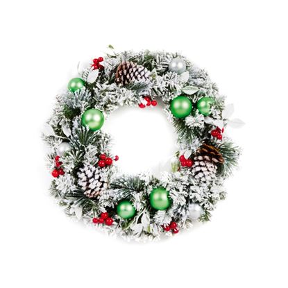 Premier-Flocked-Pine-Wreath