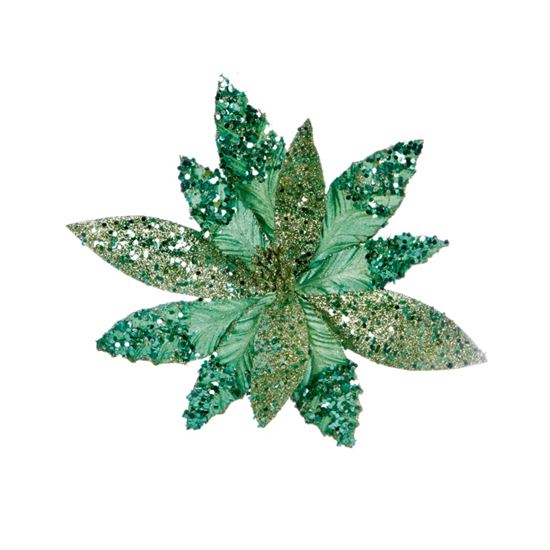 Premier-Light-Green-Glitter-Poinsettia-With-Sequins