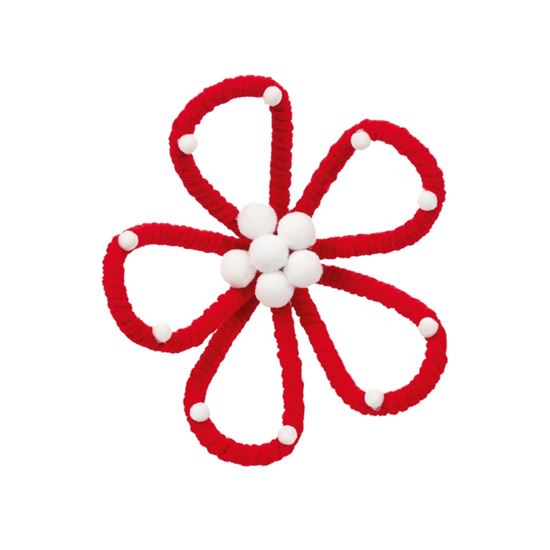 Premier-Red-Open-Pom-Pom-Flower-Clip-On