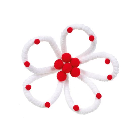 Premier-White-Open-Pom-Pom-Flower-Clip-On