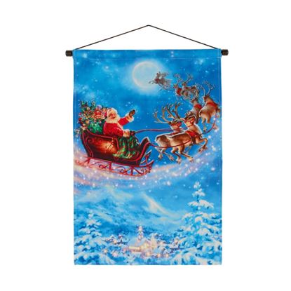 Premier-Lit-Santa-Sleigh-Fabric-Banner