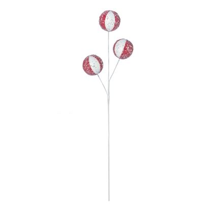 Premier-Red-White-Frosted-Ball-On-Stem