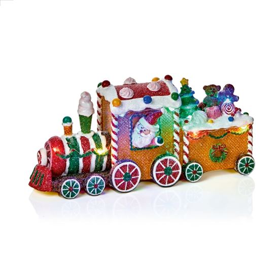 Premier-Lit--Gingerbread-Train-With-Santa