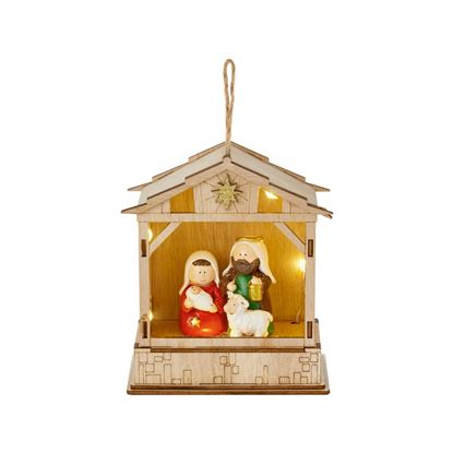 Premier-Lit-Wood--Nativity-Scene