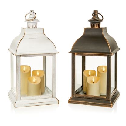 Premier-Lit-Antique-Lantern-With-3-Flicker-Bright-Candles