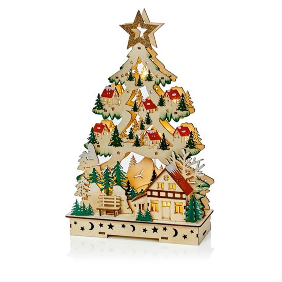 Premier-Lit-Christmas-Tree-Village-Scene