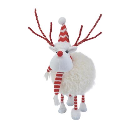 Premier-Lit-Red-White-Fluff-Reindeer