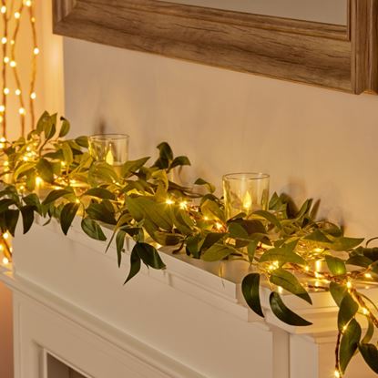 Premier-Green-Leaf-Garland-80-Warm-White-LEDs