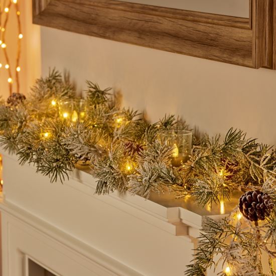 Premier-Pine-Needle-Garland-120--LEDs