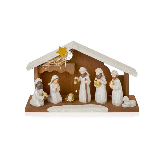 Premier-7-Piece-Nativity-Scene-With-Wood-House