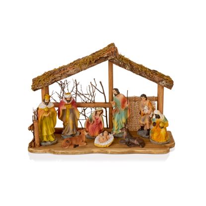 Premier-10-Piece-Nativity-Scene-With-Wood-House