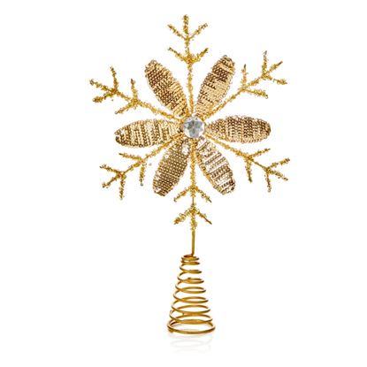 Premier-Gold-Sparkle-Flower-Tree-Topper