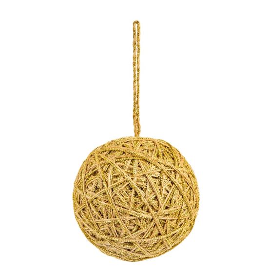 Premier-Gold-Jute-Ball-With-Glitter-Hanging-Decoration