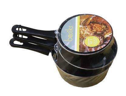 Basiks-Carbon-Steel-Saucepan-Set