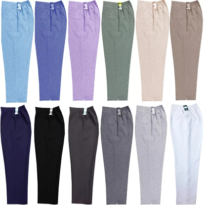 Picture of Women Trousers Half Elasticated Work Office Pocket Pants