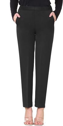 Picture of Women Trousers Half Elasticated Work Office Pocket 25 Inch Pants