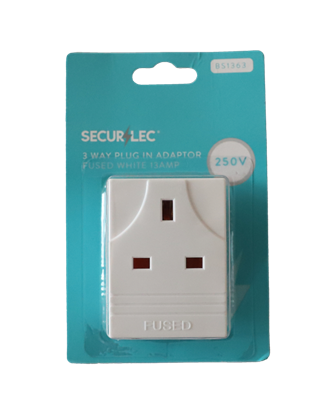 Securlec-3w-Plug-In-Adapter-Fused-White