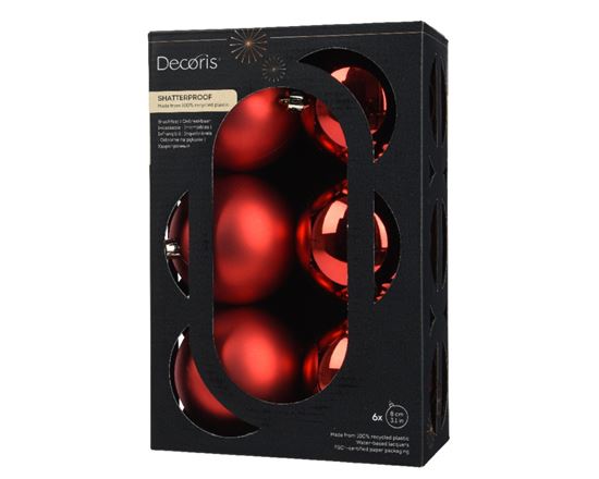 Kaemingk-Baubles-Polystyrene-Christmas-Red-Pack-6