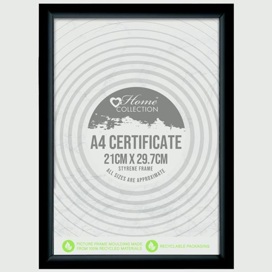 I-G-Design-Styrene-Black-A4-Certificate-Frame