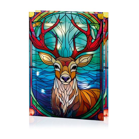 Premier-Battery-Operated-Lit-Glass-Stag-Table-Top-50-LED-Warm-White