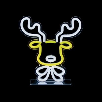 Premier-Reindeer-Face-Table-Top-Lit-Neon-Sign