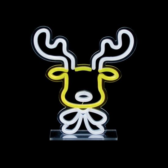 Premier-Reindeer-Face-Table-Top-Lit-Neon-Sign
