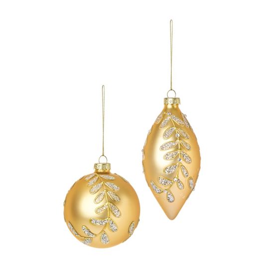 Premier-Champagne-Gold-Feather-Glass-Ball-or-Drop