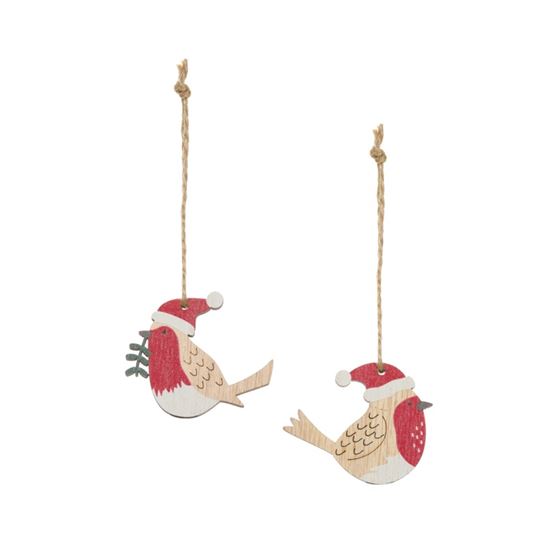 Premier-8-Piece-Wooden-Robin-Hanging-Decoration