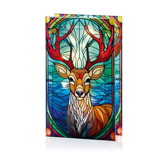 Premier-Battery-Operated-Lit-Stag-Glass-Table-Top-50-Warm-White-LEDs