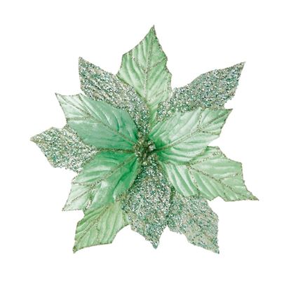 Premier-Green-Glitter-Poinsettia-Clip-On