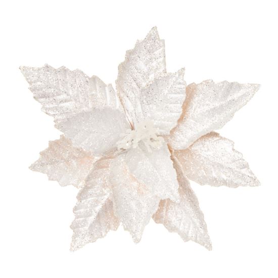 Premier-Silver-Metallic-Poinsettia-Clip-On