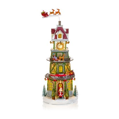 Premier-Lit-Animated-Tower-With-Moving-Train