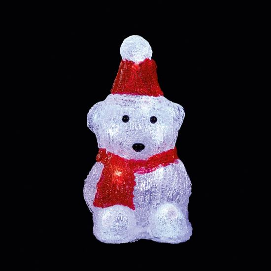 Premier-Lit-Red-Hat-Scarf-Bear-10-LEDs-Cool-White