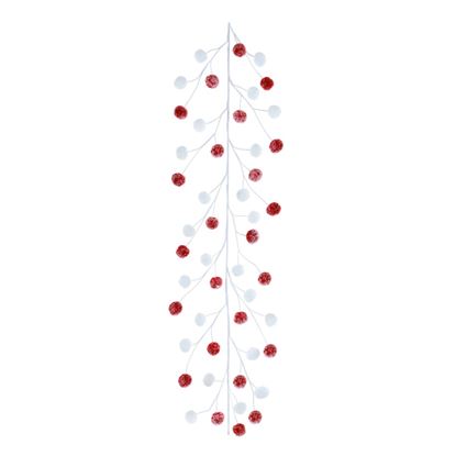 Premier-Red--White-Frosted-Pom-Pom-Garland