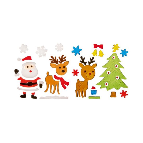Premier-Jelly-Window-Clings-Santa--Reindeer