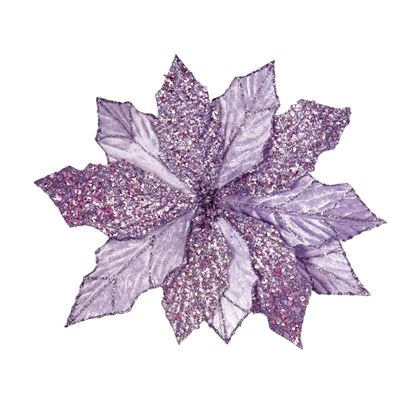 Premier-Lilac-Glitter-Poinsettia-Clip-On