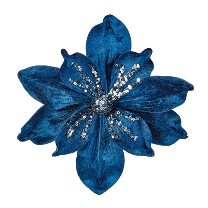 Premier-Dark-Blue-Velvet-Magnolia-Clip-On