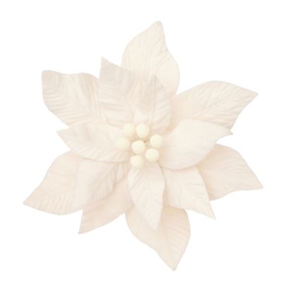 Premier-Fluffy-Ivory-Poinsettia-Clip-On