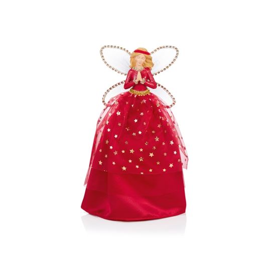 Premier-Dark-Red-Angel-With-Gold-Stars-Tree-Topper