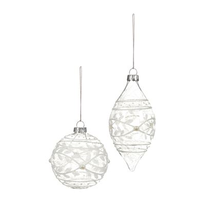 Premier-Clear--White-Leaf-Pattern-Glass-Ball-Drop