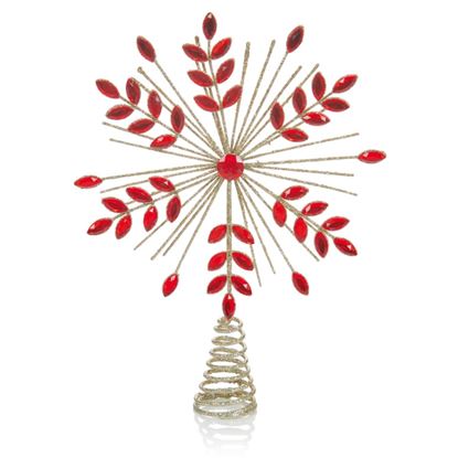 Premier-Champagne-Gold-Snowflake-With-Red-Jewels-Tree-Topper