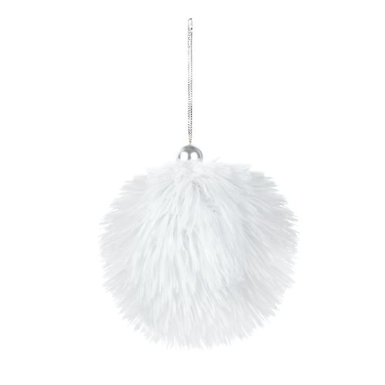 Premier-White-Fabric-Ball-Hanging-Decoration