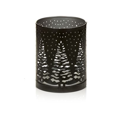 Premier-Black--Silver-Metal-Tree-Scene-Tea-Light-Holder