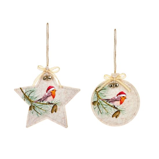 Premier-Cream-Felt-Robin-Hanging-Decoration