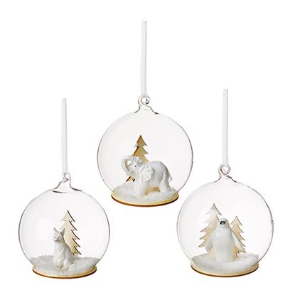 Premier-Glass-Elephant-Penguin-or-Wolf-Bauble