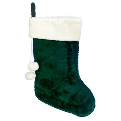 Premier-Green-Stocking-With-Faux-Fur-Trim--Pom-Poms